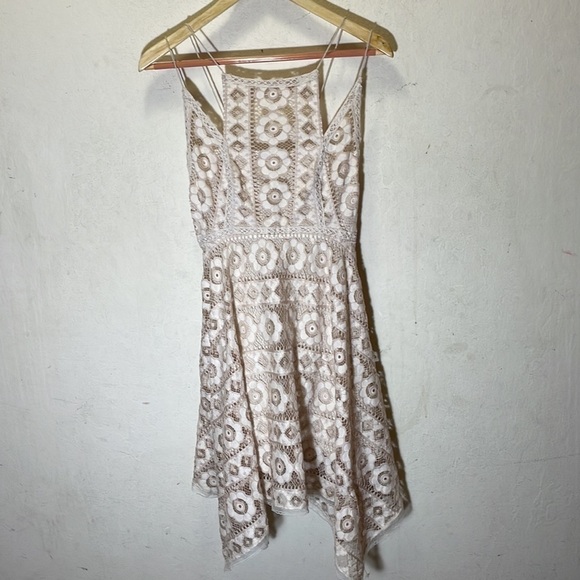 Free People Just Like Honey Beige Lace Dress Size 2 - Picture 6 of 11
